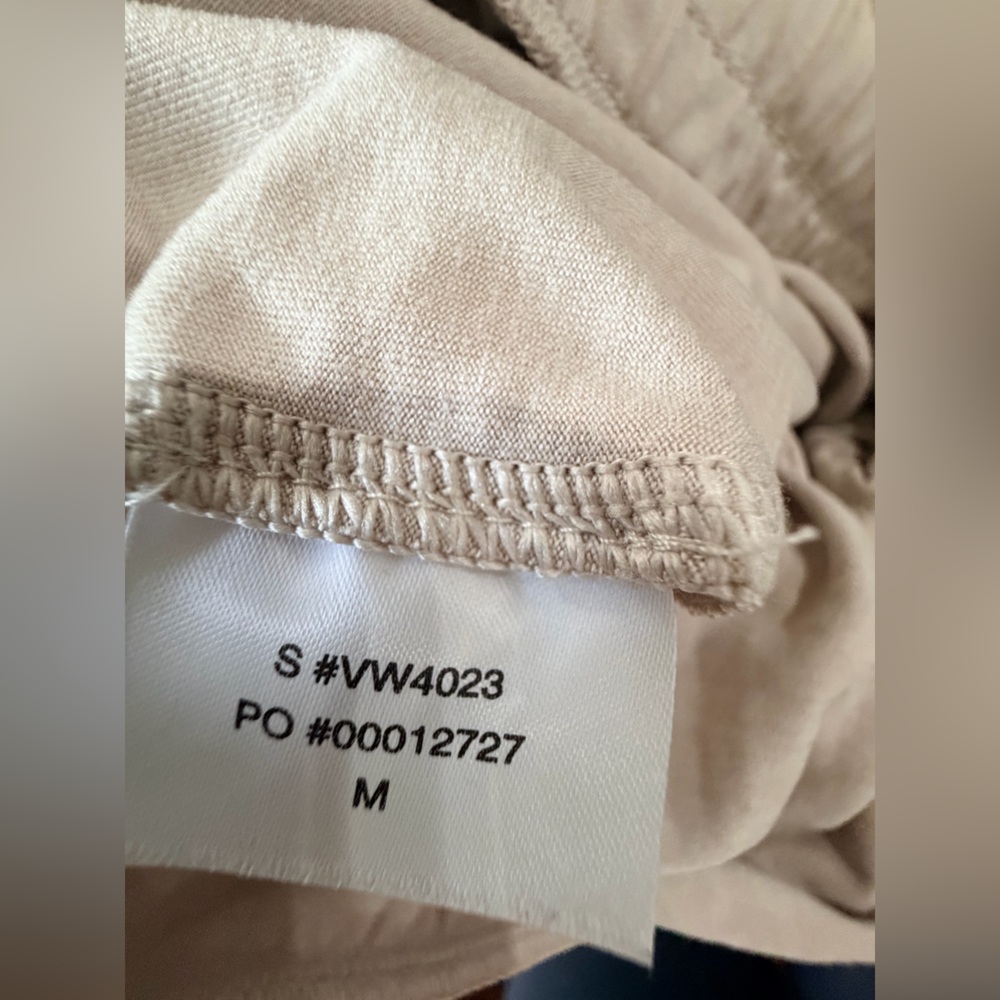 Vuori Cream Ecru Heather Halo Essential Wideleg Relaxed-Fit Long Pants size M - Picture 8 of 9